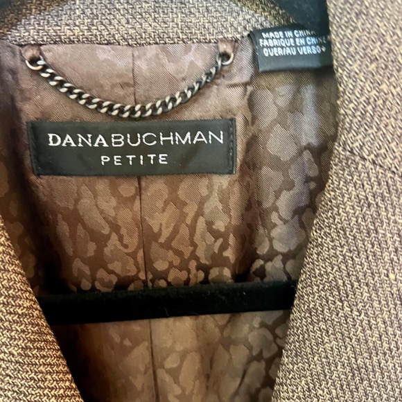 Classic Brown Dana Buchman Blazer Petite Small - Picture 2 of 6